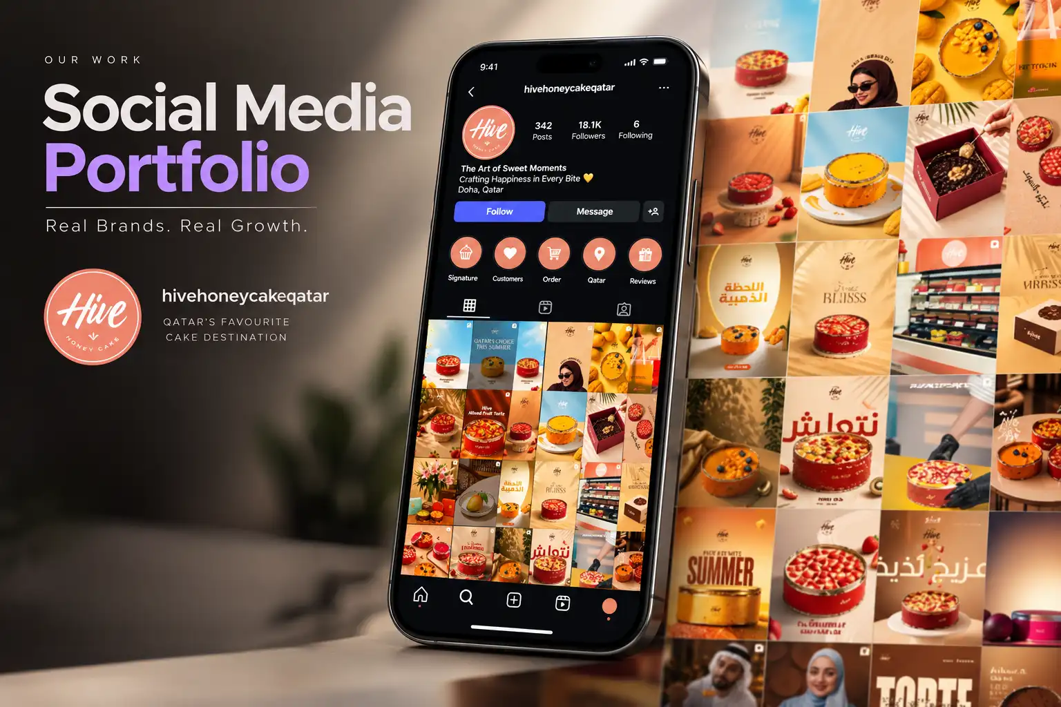 Hive Honey Cake Instagram content portfolio